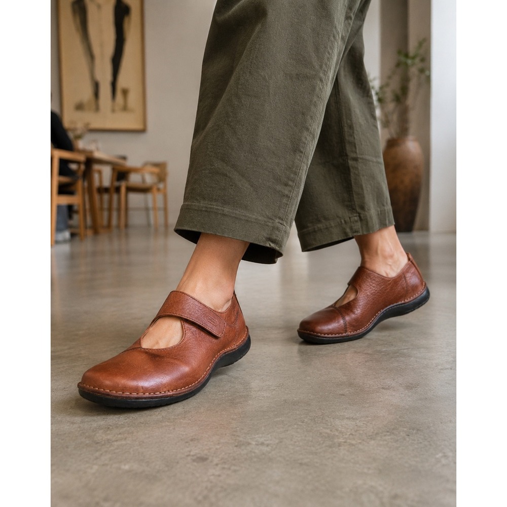 Wolky Fresh 8315 Leather Comfort Walking Mary Jane Shoes Cognac EU 42 US 11